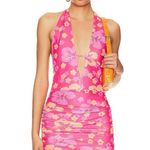 Revolve NWT Superdown  Petriana Halter Mini Dress in Pink Floral Medium Photo 9