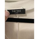 Terez  White Women's Size‎ Large Short Sleeve V-Neck T-Shirt Stretchy oversized Photo 2