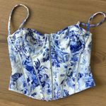 White Fox Boutique NWOT White Fox Needed You Bustier White Blue Floral Corset Size Small Photo 7