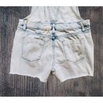 Mossimo Denim White Wash Women Small Overall Jean Shorts Distressed Hem w Pocket Photo 3