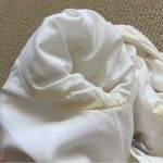 ZARA Cropped White Blazer Short Sleeve Jacket Size Small Cotton Blend FLAWS Photo 8