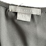 Suzy Shier Black Sleeveless Layered Top with Lace Hem, Size Large Photo 6