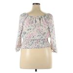 No Boundaries Excellent  XXL Boho Floral Peasant Blouse 3/4 Sleeve Juniors Top Photo 2
