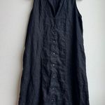 Everlane 100% Linen Black Button Front Sleeveless Collared Mini Dress Size 10 Photo 0