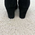 Kate Spade Women’s Black Leather Suede Ankle Boots Gold Buckle 3” Heel Size 8.5 Photo 3