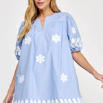 Strut & Bolt  floral embroidered mini poplin dress $130 S fall party preppy boho Photo 0