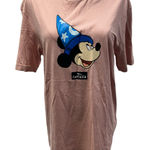 H&M New  Disney Fantasia Mickey Mouse Shirt Womens Medium Pink Summer Cotton‎ Photo 0