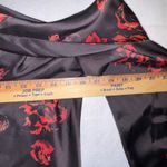 WAYF  Black Red Roses Off Shoulder Long Sleeve Satin Blouse Holiday party blouse Photo 4