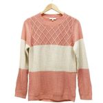 Prómesa Promesa Sweater Peaches & Cream Lattice Shaker Knit Pullover Size S/M Cottage Photo 8