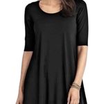Eileen Fisher  Tunic Shift Dress Black Stretch Jersey 3/4 Sleeve Knit Size XS Photo 9