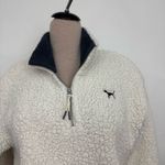 PINK - Victoria's Secret Victoria’s Secret PINK White Sherpa Quarter-Zip Sweatshirt small sweater Photo 1