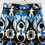 ZARA Blue Black White Graphic Floral Wide Leg Trousers Women’s XL High Rise Photo 1