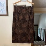 Briggs New York Brown & Cream Long Floral Print Pencil Skirt Photo 3