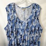 Woman Within  Plus Size 2XP Maxi Dress 26/28 Blue Floral Pleated Sleeveless 1427 Photo 1