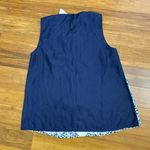 Tommy Girl Floral Print Top Womens Medium Blue Sleeveless Peter Pan Collar Cute Photo 2