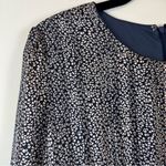 Lulus | Navy and White Animal Print Long Sleeve Tiered Skirt Dress Size Medium Photo 1