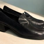 Liz Claiborne Vtg Y2K Women’s 8.5N Narrow Loafers Navy Blue Leather Chunky Heel Photo 0