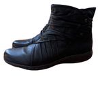 Cobb‎ Hill Rockport Leather Ankle Penfield Women’s Black Pleat Bootie Size 9.5 N Photo 1