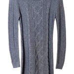 Pink Rose Gray Cable Knit Sweater Dress Size Medium Fall Winter Cozy EUC Photo 0