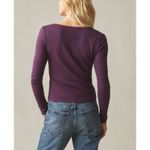 American Giant Women's Luxe Rib Square Neck Cardigan Purple Photo 1