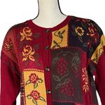 Norton Mcnaughton Vintage  elaborate bold color Sweater Cardigan. Sz.L. Photo 1