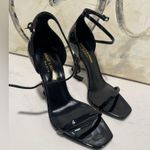 YSL Yves Saint Laurent opyum leather Black Sculptural Heel Sandals Photo 2