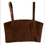ZARA  Brown Structured Crop Tank Top Size Small Photo 0