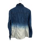 Life in Progress Life‎ in Progress Denim Snap Front Bleach Dip Top Size Medium Photo 3