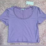 Antistar NWT Lavendar  Women’s Lace Short Sleeve Top Size Medium Photo 0