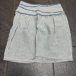Anthropologie  Hype Blue White Stripe Mini Skirt Linen Blend Nautical SZ 6 Spring Photo 9