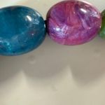 Multicolor Chunky Oval Bead Necklace Extender Chain Lobster Clasp Choker Adjusts Green Photo 12