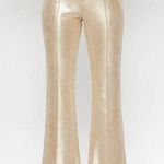 Jealous Tomato  Faux Leather Gold wide leg Pant sz l 8/10 Photo 2