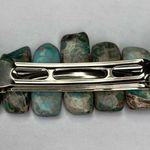 TURQUOISE Jasper Gem Stone Boho Hair Barrette Clip Blue Photo 1