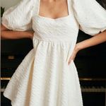 Free People  violet puff sleeve tie back mini dress white sz S Photo 0