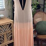 Free People Peach Sherbet Embroidered Sheer Drop Waist Midi Maxi Dress Photo 1