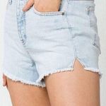 RSQ  Vintage High Rise Light Wash Blue Denim Jean Shorts Raw Hem Size 25 / 1 Photo 1
