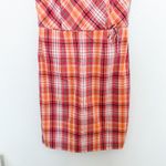 Ann Taylor  Plaid Sundress Red Orange‎ Pink Size 6 Y2K Preppy Retro Summer Vacay Photo 2