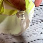 Athleta  Ocean Stripe CHI Muscle Tank Top Neon Yellow Athletic Small Photo 2