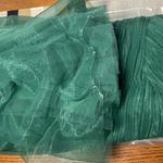 Azazie Dress Women Size 10/12 Green Bridesmaid Ruched Tank Vneck Wedding Party Photo 2