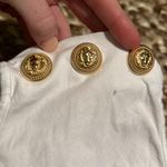 Balmain Authentic UniSex  Crystal Logo Sleeveless Shirt Size 40 **one hole Photo 1