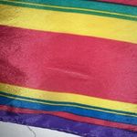 Neck Scarf Womens Rainbow Striped Pink Purple Yellow Satiny 50"X9" Oblong Photo 3