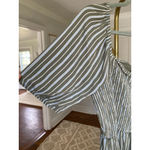 Maurice's  Smocked Maxi Dress Puff Sleeve Green White Stripe Boho Cottagecore XXL Photo 3