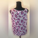 Loft - Purple floral tank top with flowy design blouse Size LP Photo 2