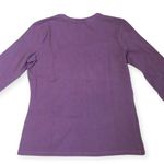 Ann Taylor Women’s S Purple 3/4 Sleeve Top | Embroidered V-Neck Blouse Photo 1