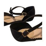 Venus Faux Suede Pointed Toe Flats Bow Shoes Ankle Straps Formal Black Size 8.5 Photo 7