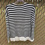 Loft Ann Taylor Cotton Crochet Crew Neck Sun Stripe Sweater Pullover Size Large Photo 5