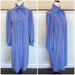 VTG Purple Rainbow Schrader Sport Petites Stripe Dress Size 8 Photo 2