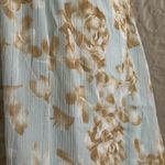 Lulu’s Dreaming of Romance Mint Blue Floral Ruffle Metallic Dress Medium Photo 7