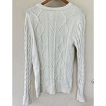 Disney Sweater Women Medium Ivory Cable Knit MINNIE MOUSE Large Logo Classic Photo 2