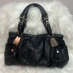 B. Makowsky Leather Shoulder Bag B30 Black Photo 1